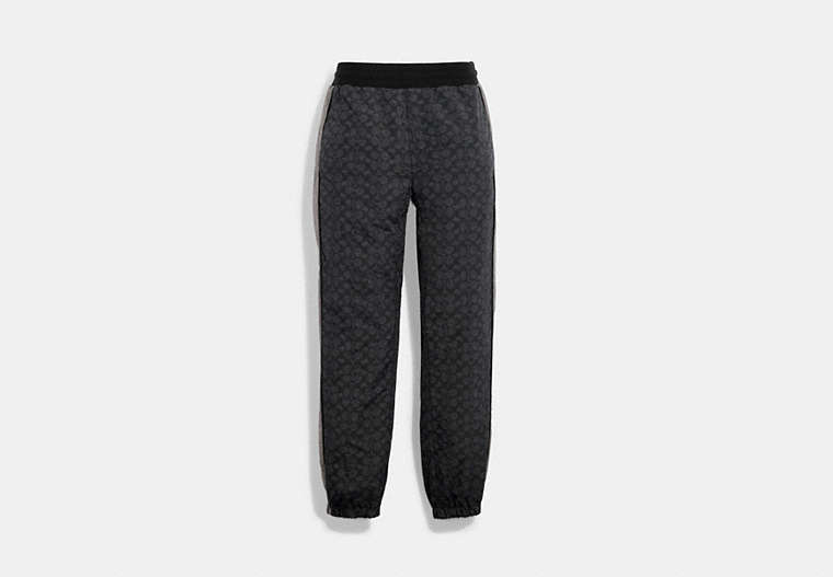 COACH®,TRACK JOGGERS,Polyamide,Black Charcoal,Front View
