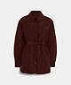 COACH®,QUILTED SHACKET,Polyester,Burgundy,Front View