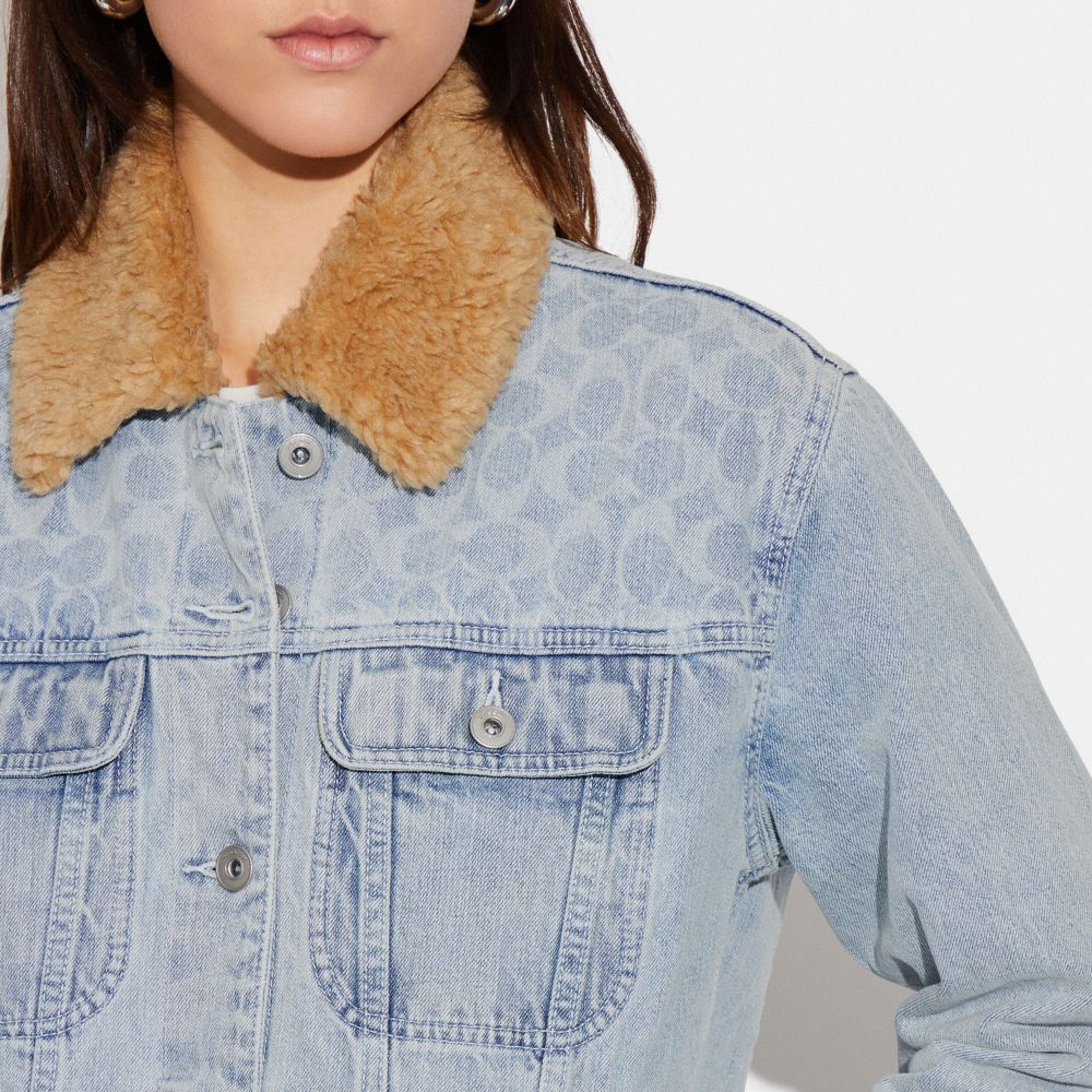 Coach Women's Signature Jacquard Denim Jacket