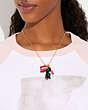 COACH®,COACH X TOM WESSELMANN LIPS AND LIPSTICK NECKLACE,Plated Brass,Red/Gold,Detail View
