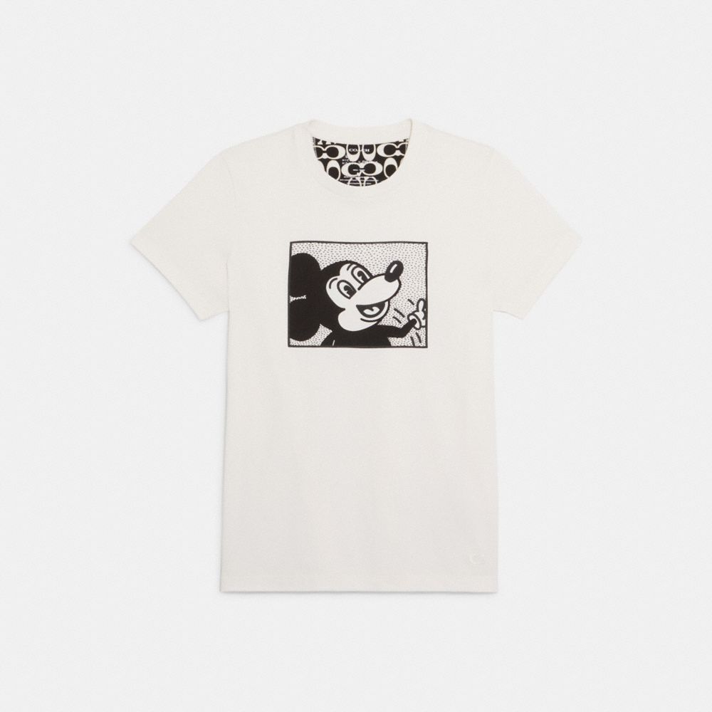 COACH®,DISNEY MICKEY MOUSE X KEITH HARING T-SHIRT,White,Front View