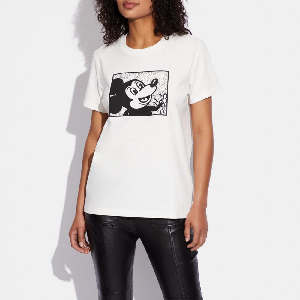 COACH®,DISNEY MICKEY MOUSE X KEITH HARING T-SHIRT,White,Scale View