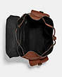 COACH®,HUDSON BACKPACK,Natural Pebble Leather,Large,Gunmetal/Saddle,Inside View,Top View