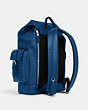 COACH®,HUDSON BACKPACK,Natural Pebble Leather,Large,Everyday,True Blue/Silver,Angle View
