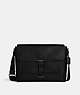 COACH®,HUDSON MESSENGER BAG,Natural Pebble Leather,Large,Gunmetal/Black,Front View