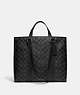 COACH®,HUDSON DOUBLE HANDLE TOTE IN SIGNATURE CANVAS,Signature Coated Canvas,Large,Gunmetal/Charcoal/Black,Front View