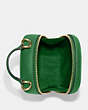 COACH®,EVA PHONE CROSSBODY,Pebbled Leather,Mini,Gold/Kelly Green,Inside View,Top View