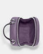 COACH®,EVA PHONE CROSSBODY,Pebbled Leather,Mini,Silver/Amethyst,Inside View,Top View