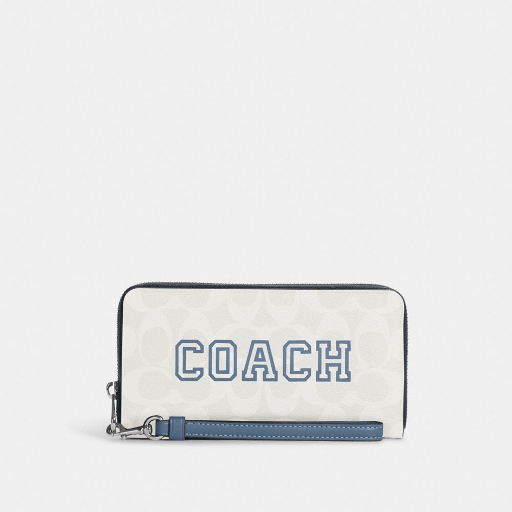 Coach Outlet Long Zip Around Wallet in Blue