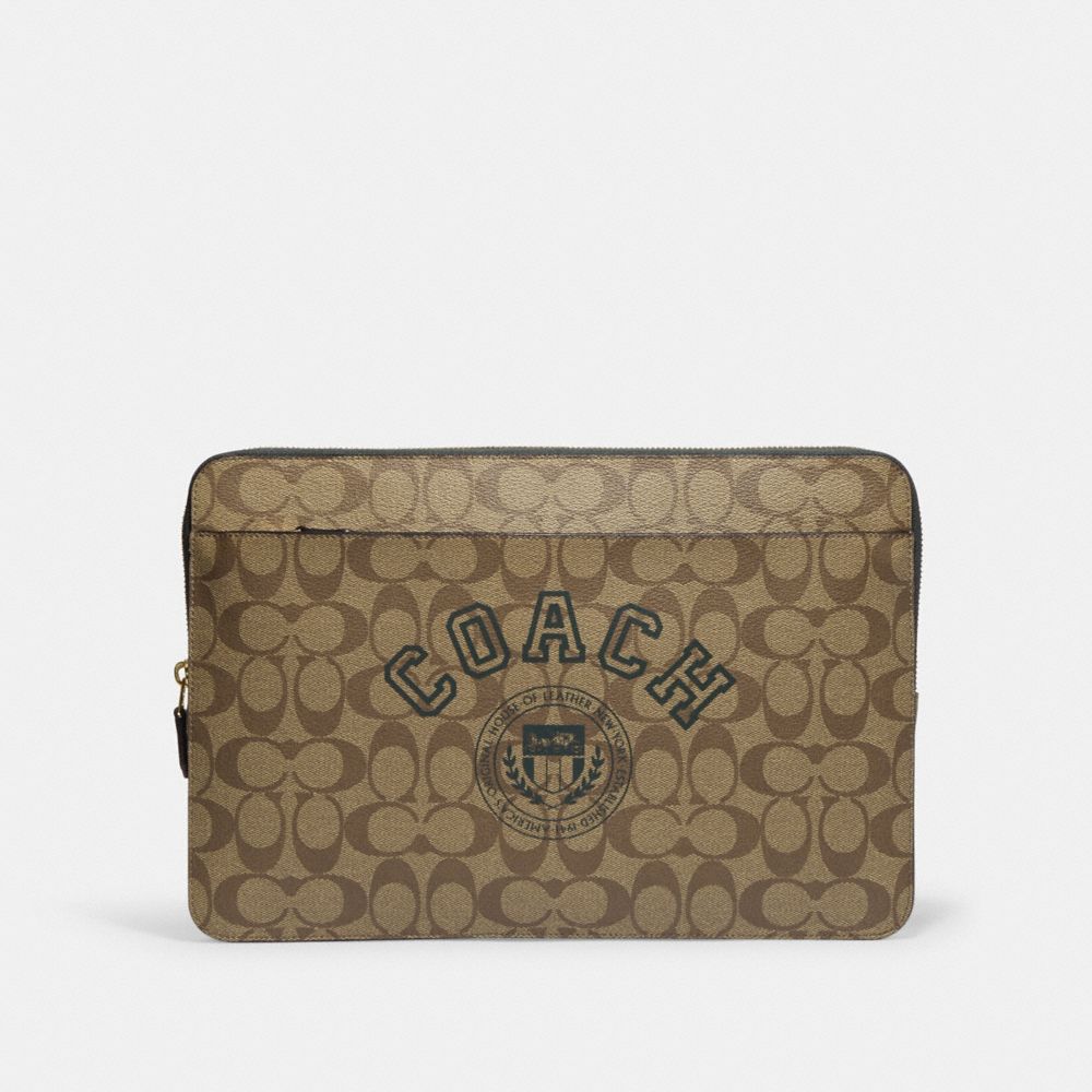  Coach Laptop Sleeve in Signature Canvas with Coach Varsity :  Electronics