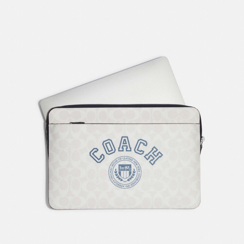 Coach Outlet Laptop Sleeve with Coach Monogram Print - Blue