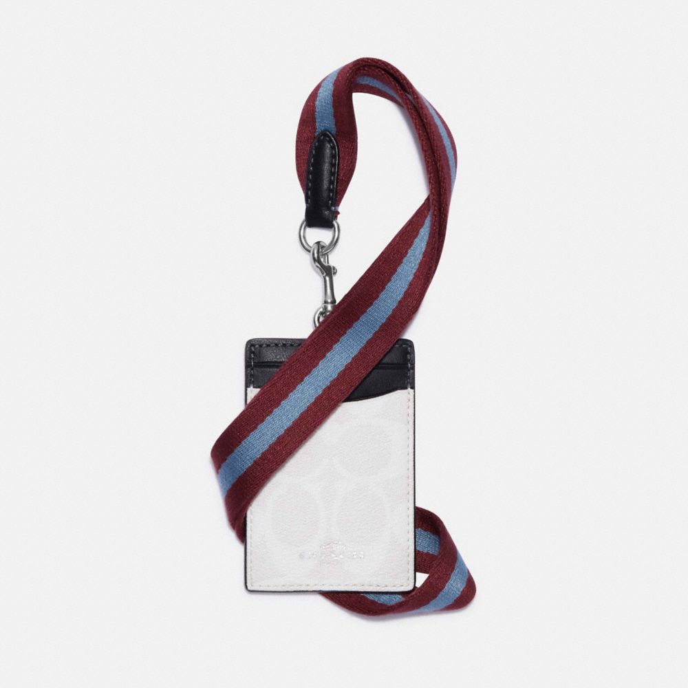 COACH®  Id Lanyard In Blocked Signature Canvas