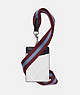 COACH®,ID LANYARD IN BLOCKED SIGNATURE CANVAS,Signature Coated Canvas,Mini,Silver/Chalk/Midnight Navy Multi,Front View