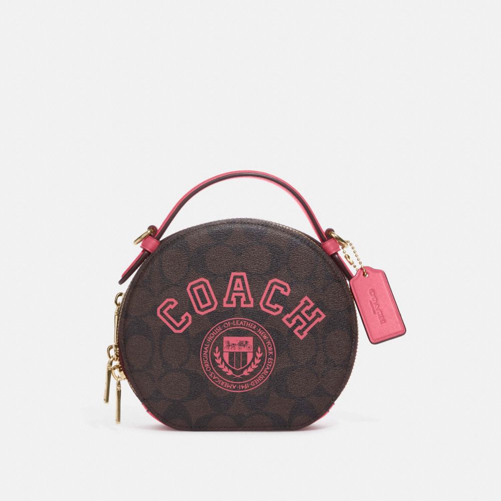 未使用✨️コーチ クロスボディ シグネチャー キャンバス ウィズ ワッペン ジップCOACHショルダーバッグ