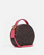 COACH®,CANTEEN CROSSBODY BAG IN SIGNATURE CANVAS WITH VARSITY MOTIF,Small,Im/Brown/Watermelon,Angle View