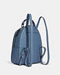 COACH®,JORDYN BACKPACK WITH VARSITY STRIPE,Crossgrain Leather,Large,Silver/Indigo Multi,Angle View