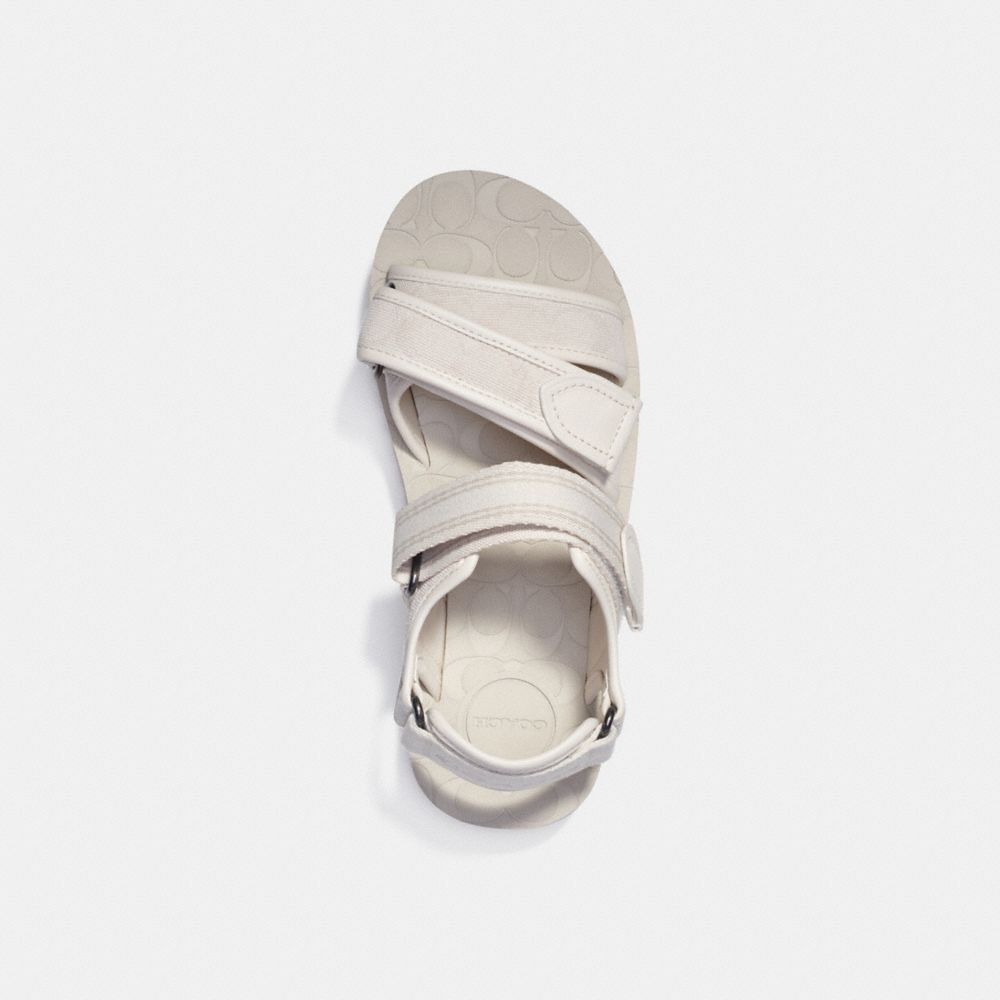 COACH®,SPORT SANDAL IN SIGNATURE JACQUARD,Chalk/Steam,Inside View,Top View