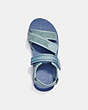COACH®,SPORT SANDAL IN SIGNATURE JACQUARD,Signature Jacquard,Aqua/Washed Chambray,Inside View,Top View