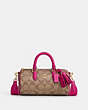 COACH®,LACEY CROSSBODY BAG IN SIGNATURE CANVAS,pvc,Small,Im/Khaki/Cerise,Front View