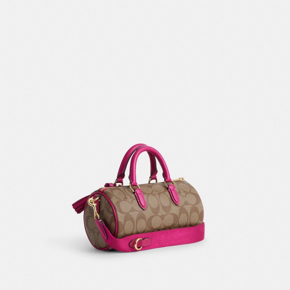 COACH®,LACEY CROSSBODY BAG IN SIGNATURE CANVAS,Signature Canvas,Small,Im/Khaki/Cerise,Angle View