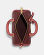 COACH®,LACEY CROSSBODY BAG,Refined Pebble Leather,Small,Gold/Wine Multi,Inside View,Top View