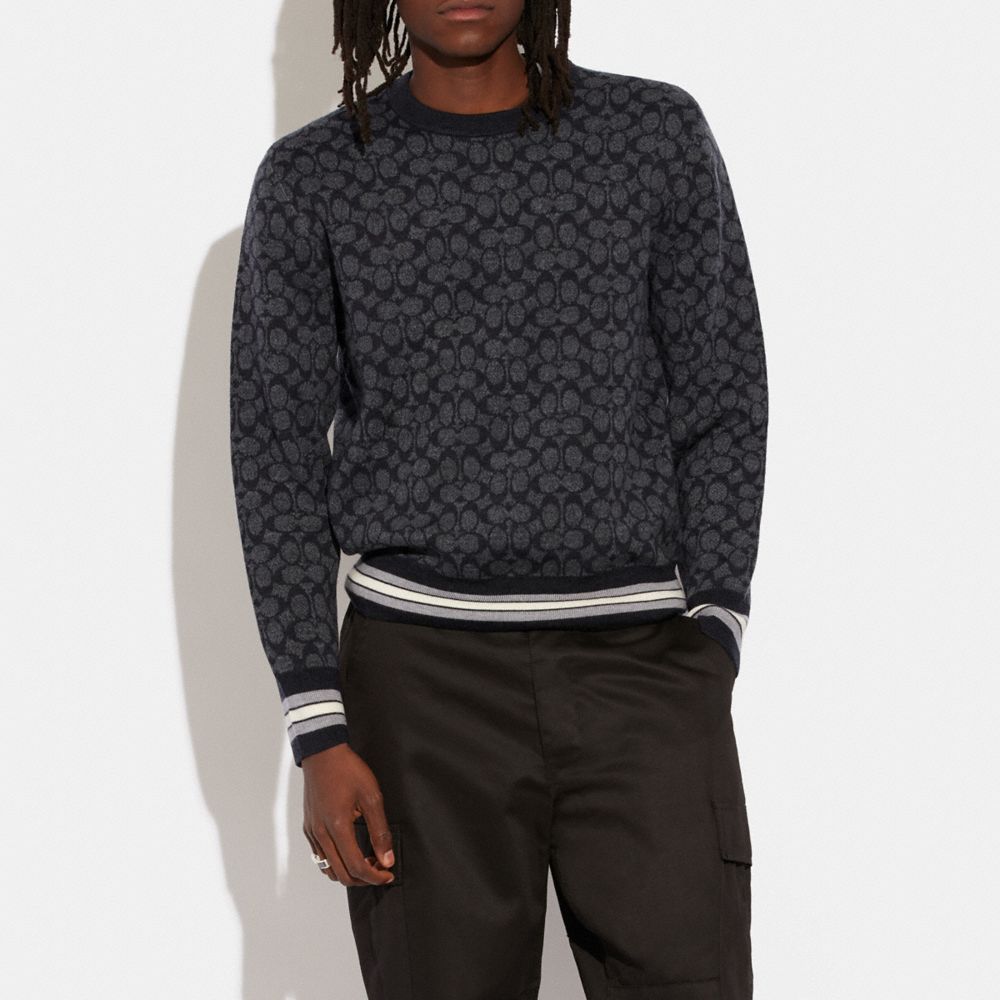 Louis Vuitton Men's Monogram Jacquard Knit Crew Neck Sweatshirt