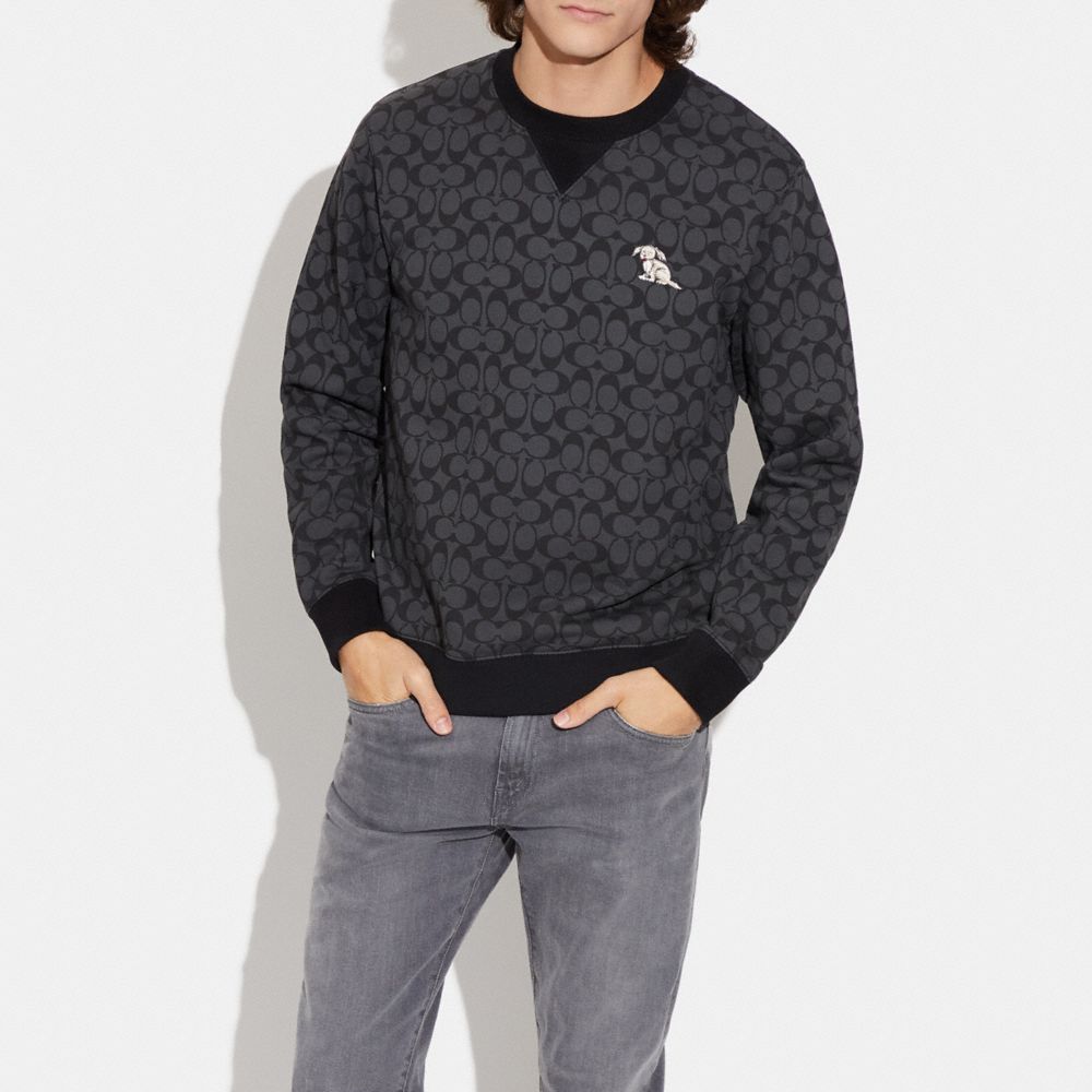 COACH®  Signature Sherpa Crewneck