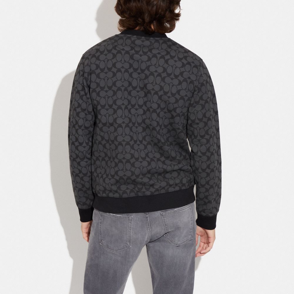 COACH®,SIGNATURE CREATURES CREWNECK SWEATSHIRT,Charcoal Signature,Scale View