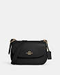 COACH®,MACIE SADDLE BAG,Pebbled Leather,Large,Gold/Black,Front View