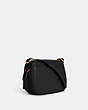 COACH®,MACIE SADDLE BAG,Pebbled Leather,Large,Gold/Black,Angle View