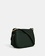 COACH®,MACIE SADDLE BAG,Pebbled Leather,Large,Gold/Amazon Green,Angle View