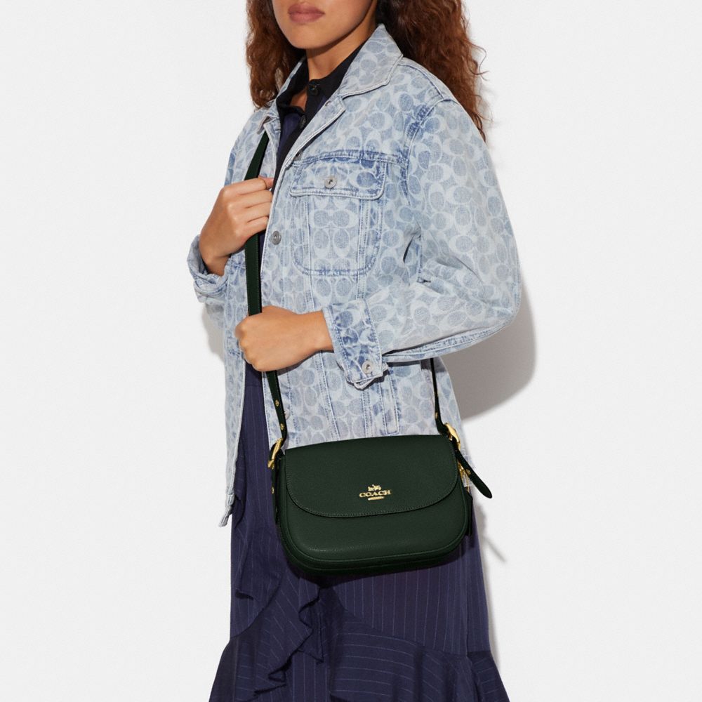 Coach Macie Saddle Bag in Blocked Signature Canvas