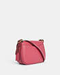 COACH®,MACIE SADDLE BAG,Pebbled Leather,Large,Gold/Watermelon,Angle View