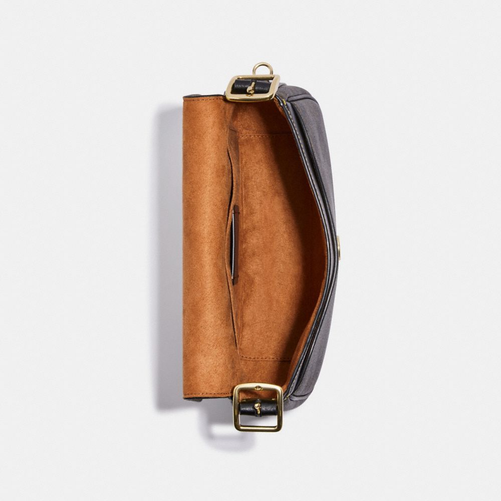 COACH®,Macie Saddle Bag In Blocked Signature Canvas,,Inside View,Top View