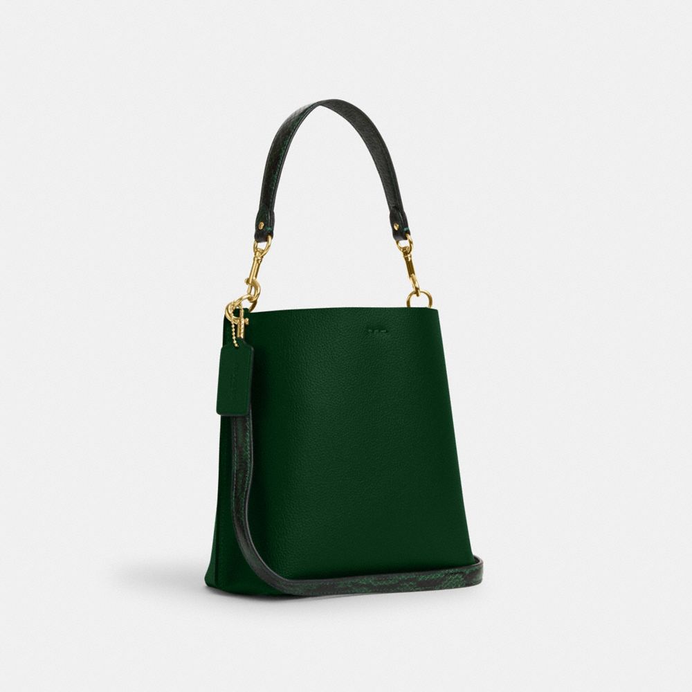 Coach logo-embossed Leather Shoulder Bag - Green