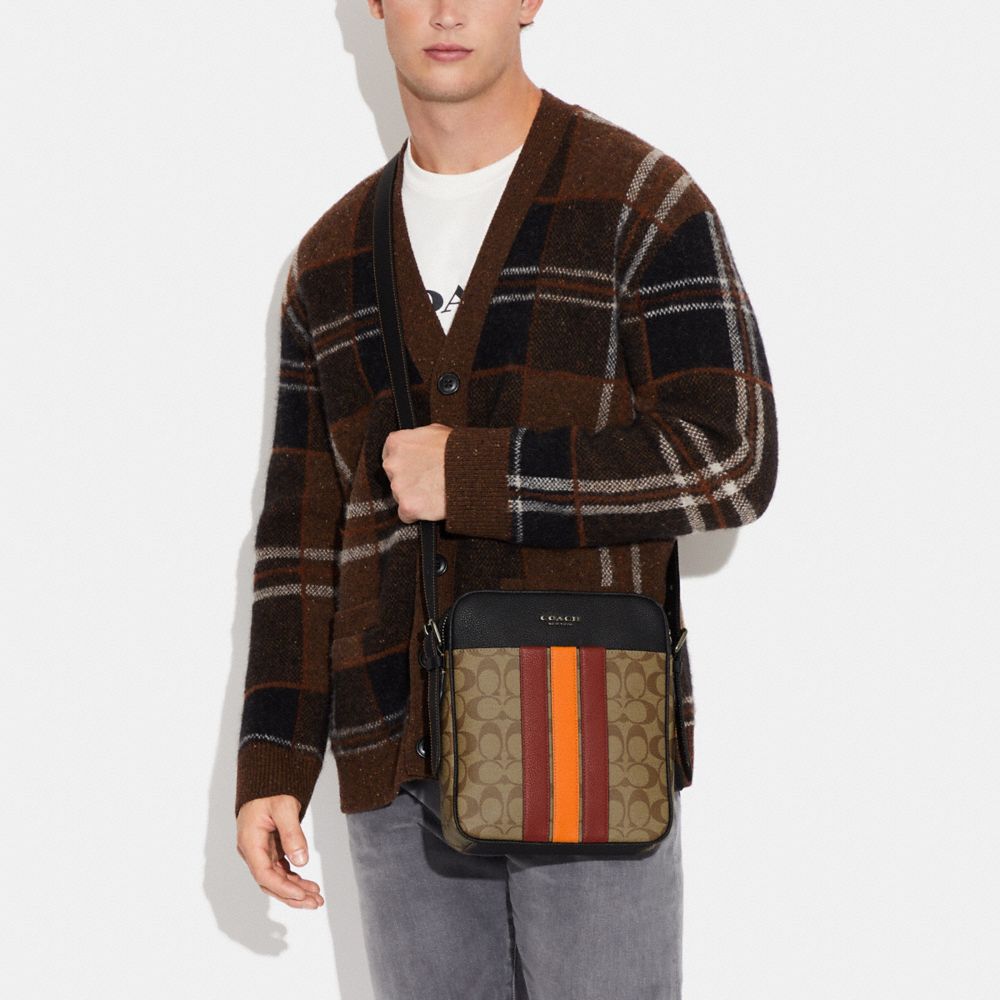 コーチCOACHハドソンクロスボディ 21ヴァーシティストライプ