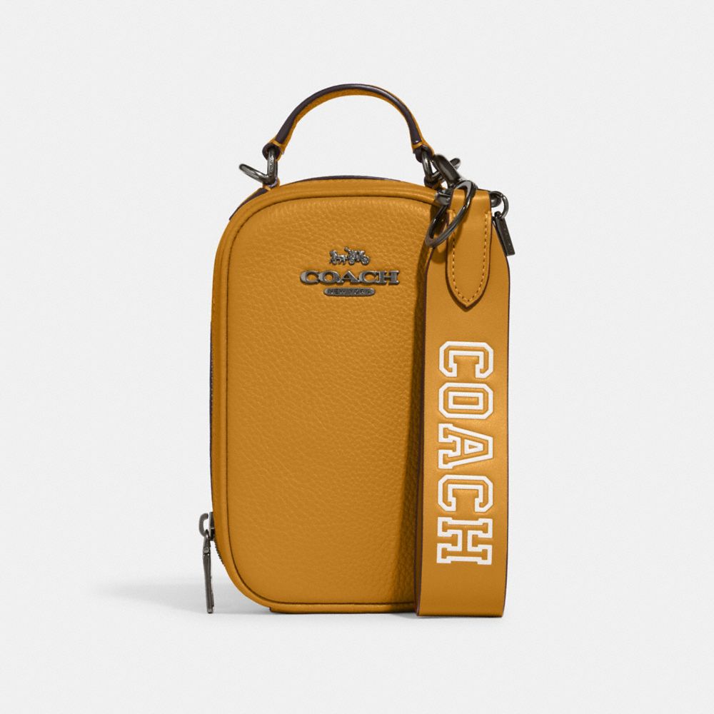 COACH®,Loop Key Fob With Varsity Motif,,Angle View