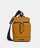COACH®,HUDSON SMALL PACK,Natural Pebble Leather,Medium,Black Antique Nickel/Buttercup,Front View