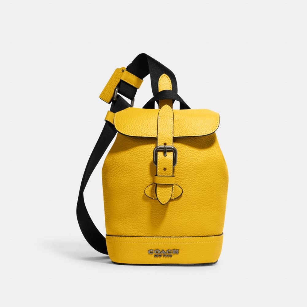 COACH®,HUDSON SMALL PACK,Medium,Gunmetal/Canary,Front View