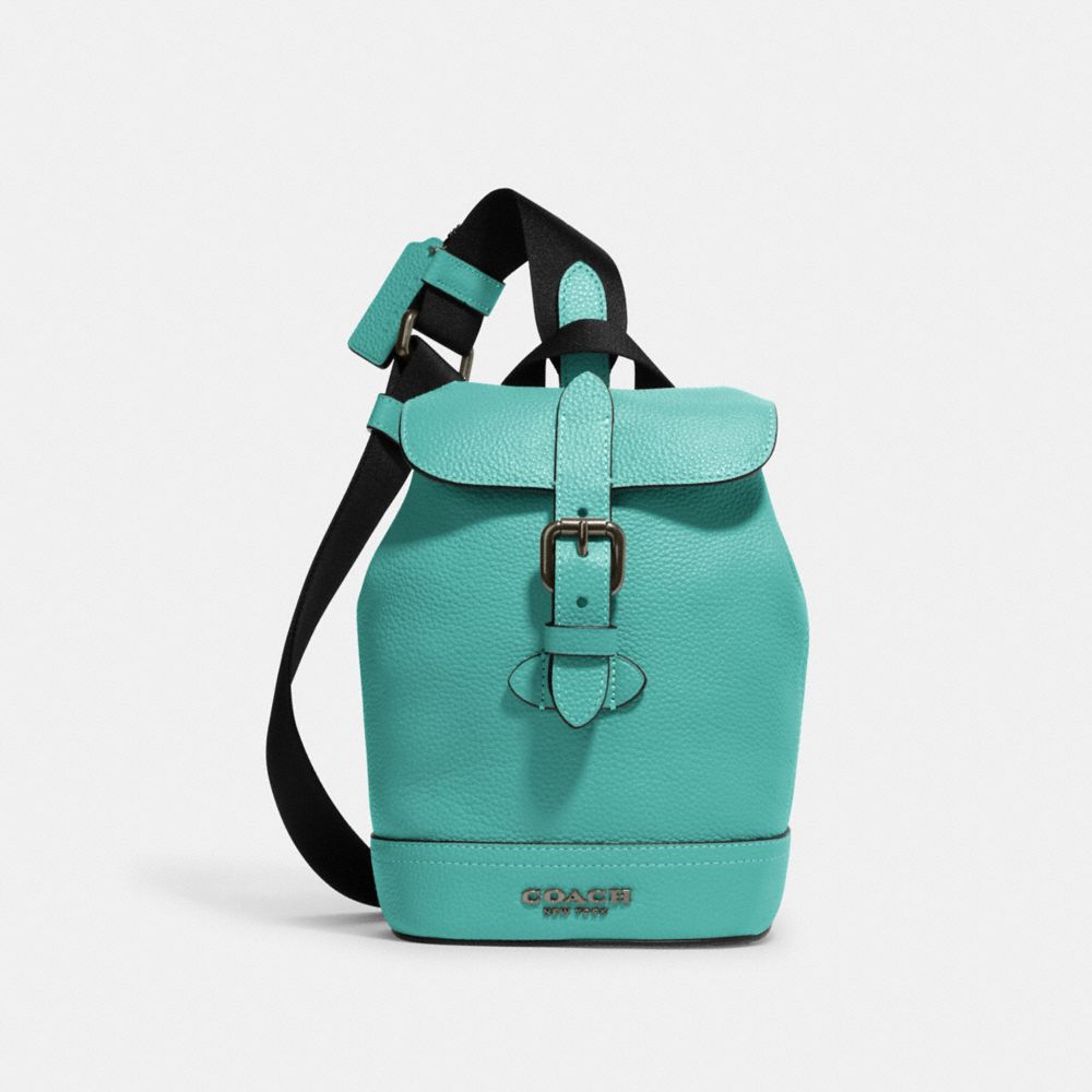 COACH®,HUDSON SMALL PACK,Medium,Gunmetal/Blue Green,Front View