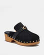 COACH®,FINLAY CLOG,Suede,Black,Front View