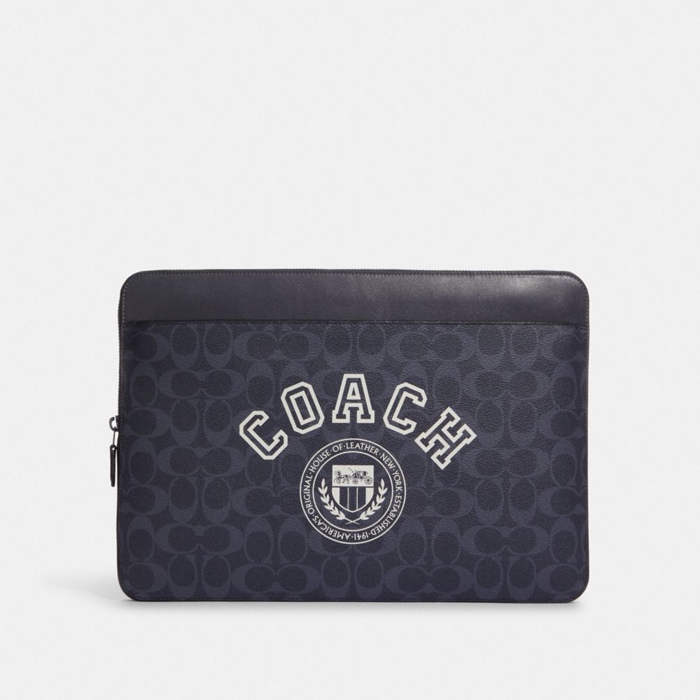 Laptop Case In Signature Canvas With Varsity Motif