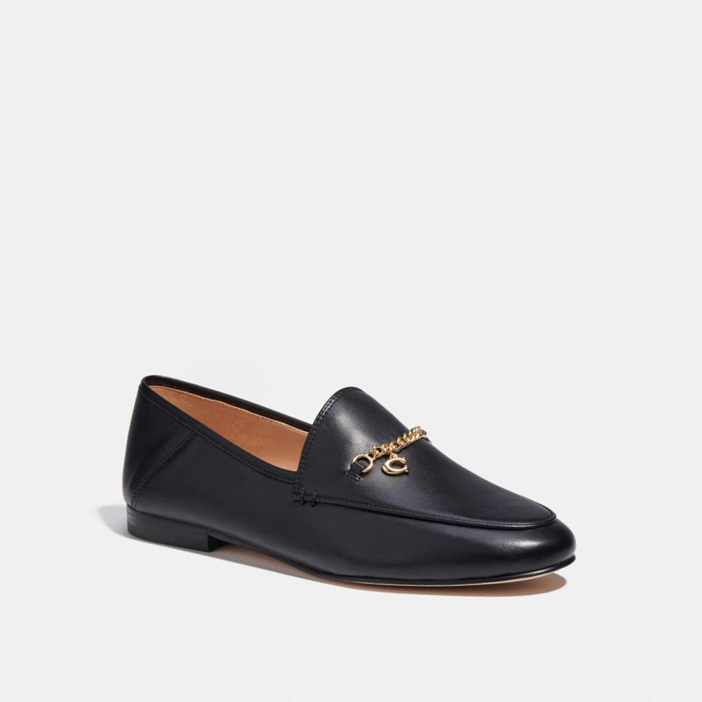 COACH®,HANNA LOAFER,Leather,Black,Front View