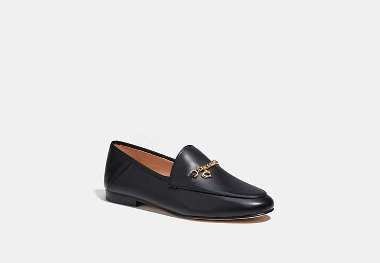COACH®,HANNA LOAFER,Leather,Black,Front View