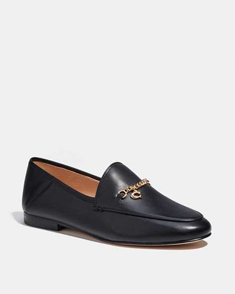 COACH®,HANNA LOAFER,Black,Front View