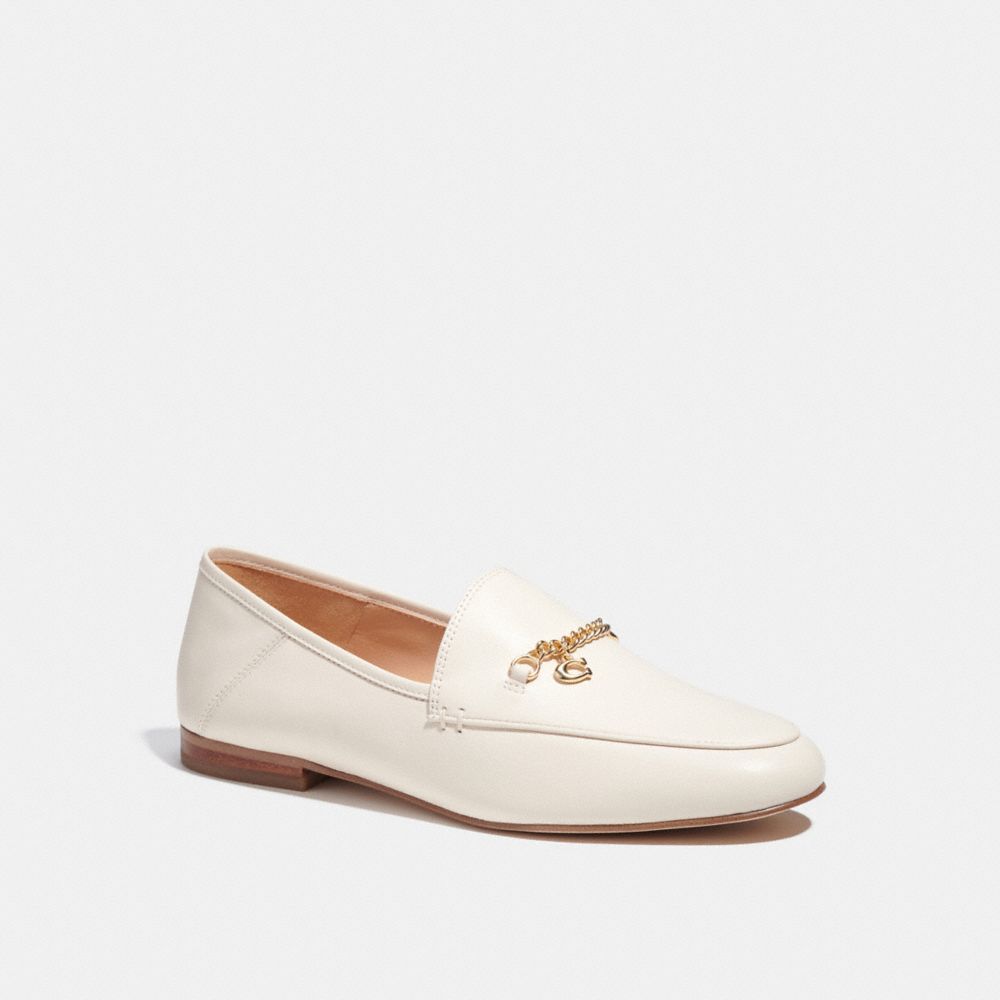 COACH®,HANNA LOAFER,Leather,Chalk,Front View image number 0