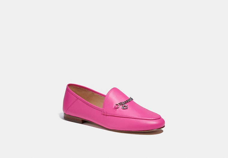 COACH®,HANNA LOAFER,Leather,Bright Fuchsia,Front View