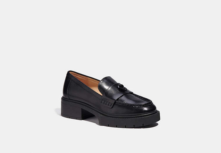 COACH®,LEAH LOAFER,Leather,Black,Front View image number 0