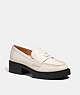 COACH®,LEAH LOAFER,Leather,Chalk,Front View