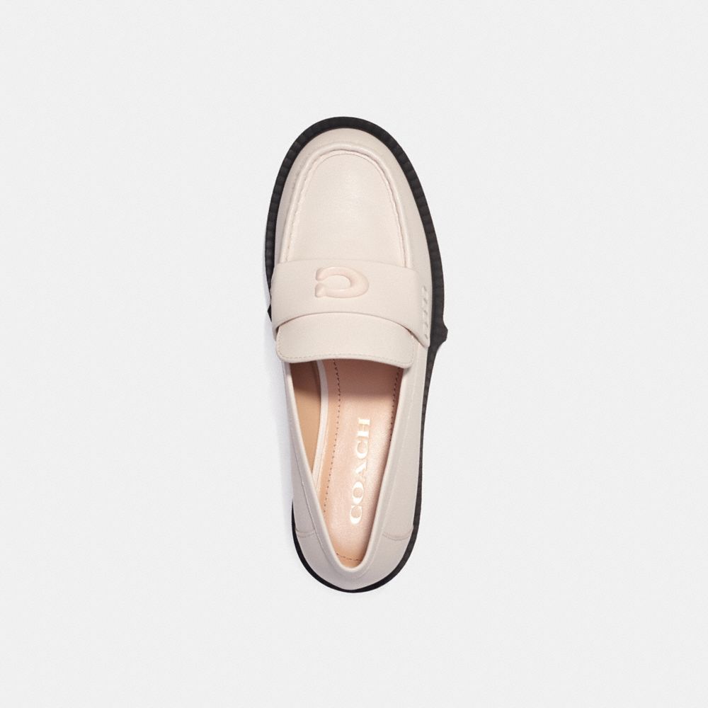 COACH®,LEAH LOAFER,Leather,Chalk,Inside View,Top View